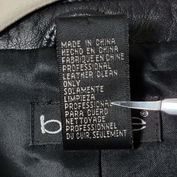 Bebe Womens Black Y2K Moto Biker Edgy Classic Capsule Sleek Leather Jacket Large - Picture 9 of 9